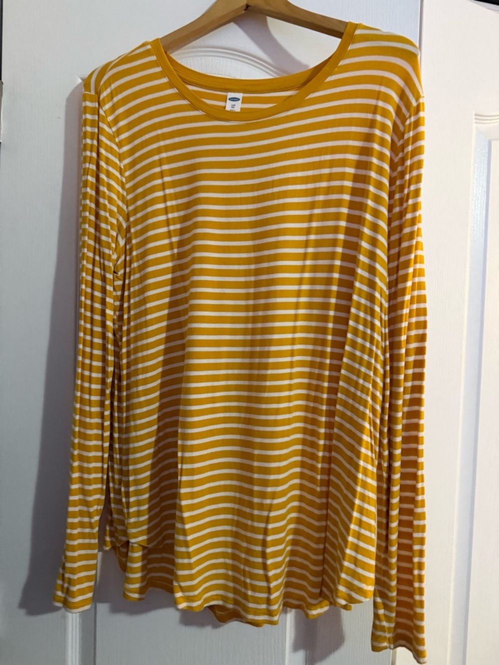 Old Navy luxe Yellow & White Striped Long Sleeve Top, size XXL